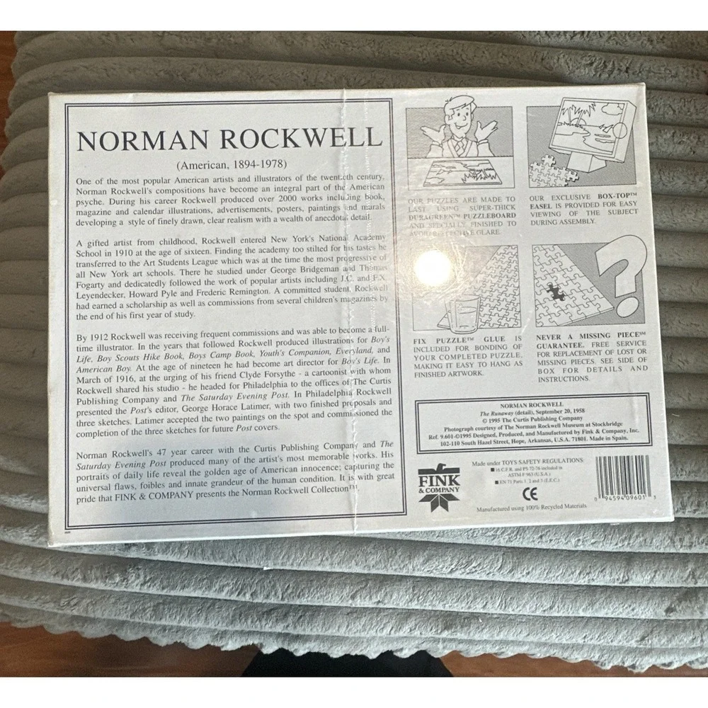 Norman Rockwell Saturday Evening Post 1000 Piece Puzzle The Runaway. Sealed New‎